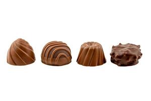 Chocolates on white background photo