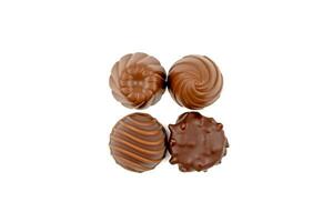 Chocolates on white background photo