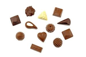 Chocolates on white background photo