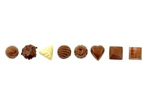 Chocolates on white background photo