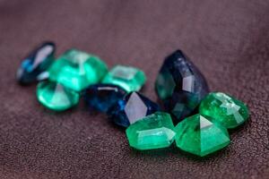 Precious emeralds gemstones photo