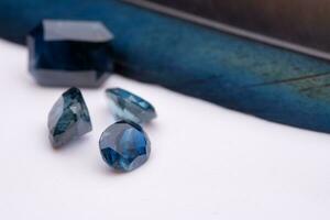 Natural sapphire stones photo