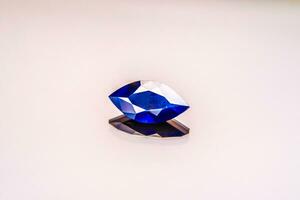 Marquise cut blue sapphire stone photo