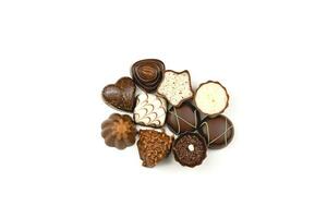 Assorted Chocolates on White Background photo