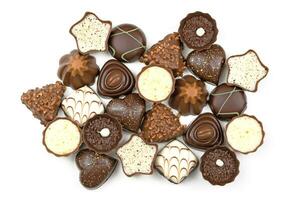 Assorted Chocolates on White Background photo