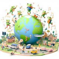 Envisioning an Amphibious Utopia, A Realm Where Frogs Reign Supreme. AI Generated photo
