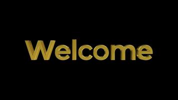 golden welcome animation. 3D text animation video