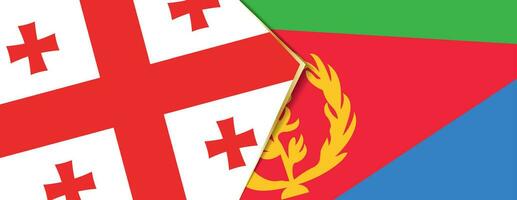 Georgia and Eritrea flags, two vector flags.