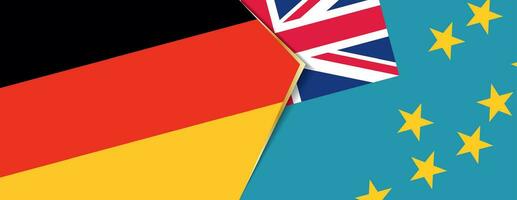 Germany and Tuvalu flags, two vector flags.