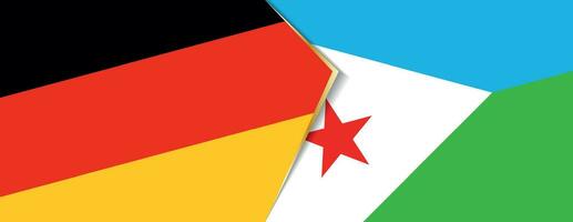 Germany and Djibouti flags, two vector flags.