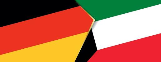 Germany and Kuwait flags, two vector flags.