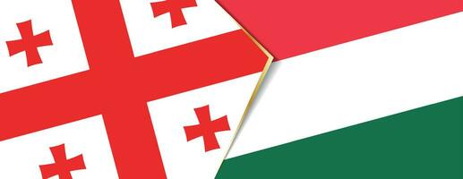 Georgia and Hungary flags, two vector flags.