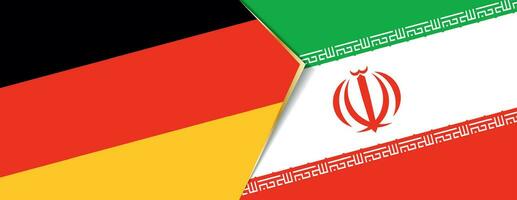 Germany and Iran flags, two vector flags.