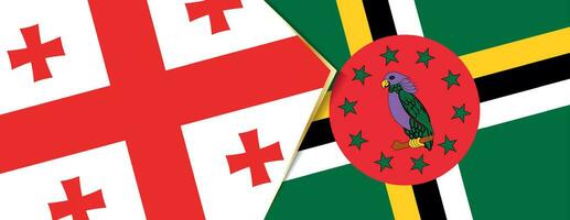 Georgia and Dominica flags, two vector flags.