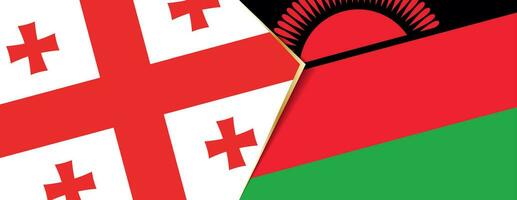 Georgia and Malawi flags, two vector flags.