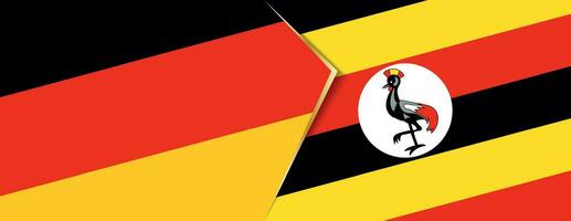 Germany and Uganda flags, two vector flags.