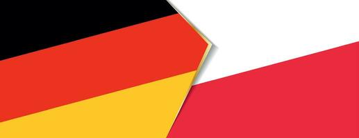 Germany and Poland flags, two vector flags