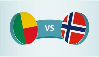 benin versus Noruega, equipo Deportes competencia concepto. vector