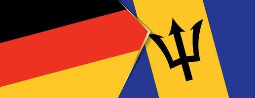 Germany and Barbados flags, two vector flags.