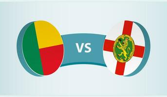 Benin versus Alderney, team sports competition concept. vector