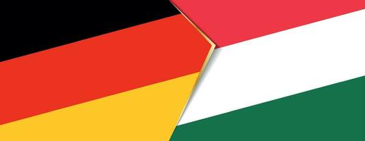 Germany and Hungary flags, two vector flags