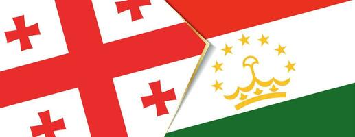 Georgia and Tajikistan flags, two vector flags.