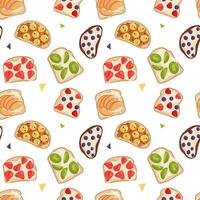 Vector pattern with sweet toasts