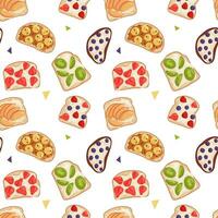 Vector pattern with sweet toasts