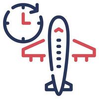 Flight Delay Icon Illustration, for uiux, web, app, infographic, etc vector