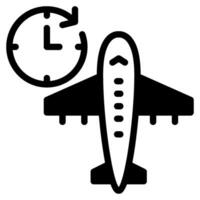 vuelo retrasar icono ilustración, para uiux, web, aplicación, infografía, etc vector