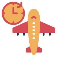 Flight Delay Icon Illustration, for uiux, web, app, infographic, etc vector