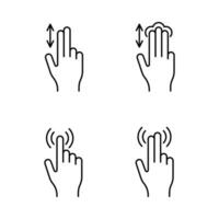 Gesture Sign Black Thin Line Icon Set. Vector