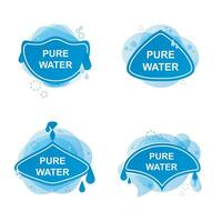 Pure Water Label Badge Sign Set Concept. Vector