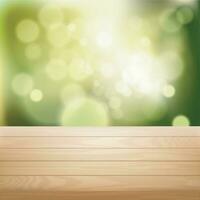 Realistic Detailed 3d Brown Wooden Table Top View. Vector