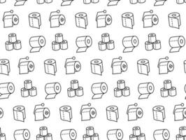 Toilet Paper Thin Line Seamless Pattern Background. Vector