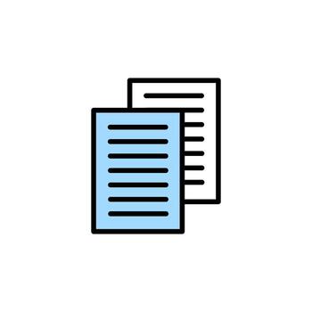 Paper Document or File Copy Sign Thin Line Icon. Vector