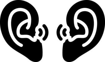 solid icon for ears vector