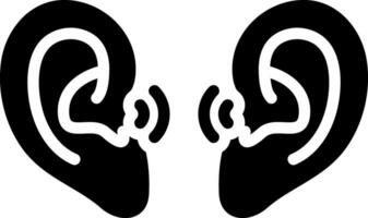 solid icon for ears vector