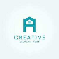 Abstract Letter A Home Logo Design Vector Image