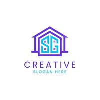 Initial letter SG property logo design vector template