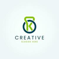 Letter K Kettle Gym Logo Design Template vector