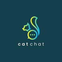 Modern Cat Chat Logo Icon Design Vector Image