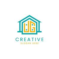 Initial letter UG property logo design vector template