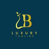 Modern Letter B with a Beauty Face Luxury Logo Design Vector Image