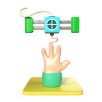 utskrift hand 3d illustration ikon png