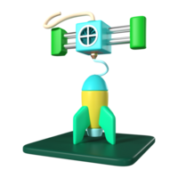 Printing Rocket 3D Illustration Icon