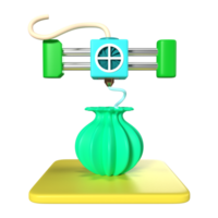 Printing Vase 3D Illustration Icon png