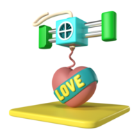 Printing Heart 3D Illustration Icon