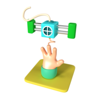 Printing Hand 3D Illustration Icon