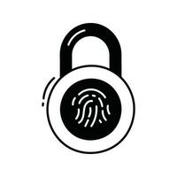 Data protection doodle Icon Design illustration. Science and Technology Symbol on White background EPS 10 File vector